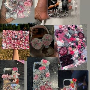 Custom Pink and Silver Phone Case